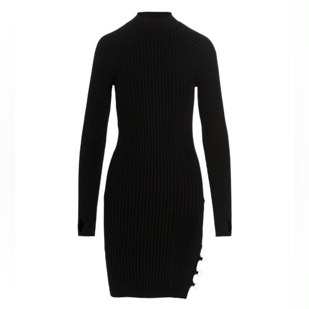 Jacquemus 'La Robe Pigolo' Dress Sweater Rib Knit Black FR 42 NWT! $520